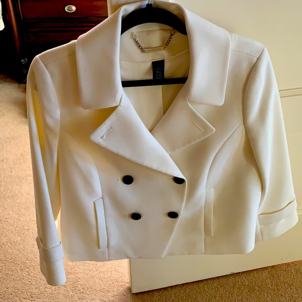 Winter white year round double breasted jacket size 12